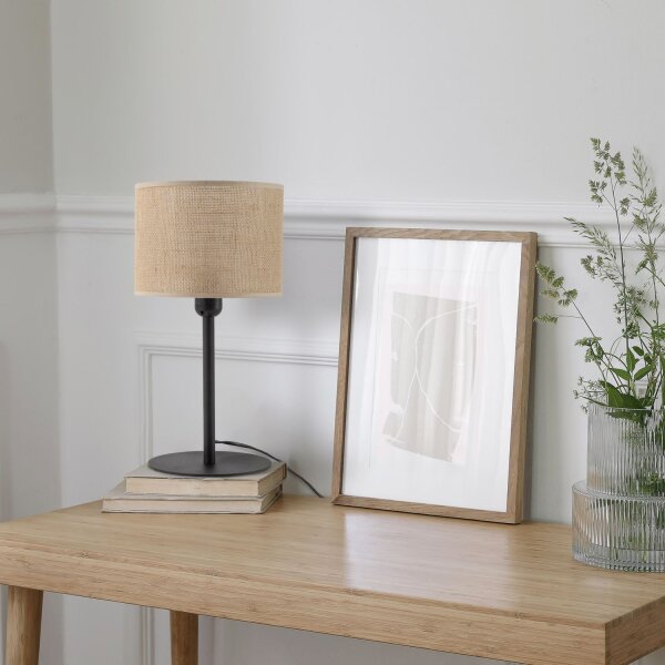 Tischlampe Boho 39 cm hoch Ø 22 cm Metall Jute E27