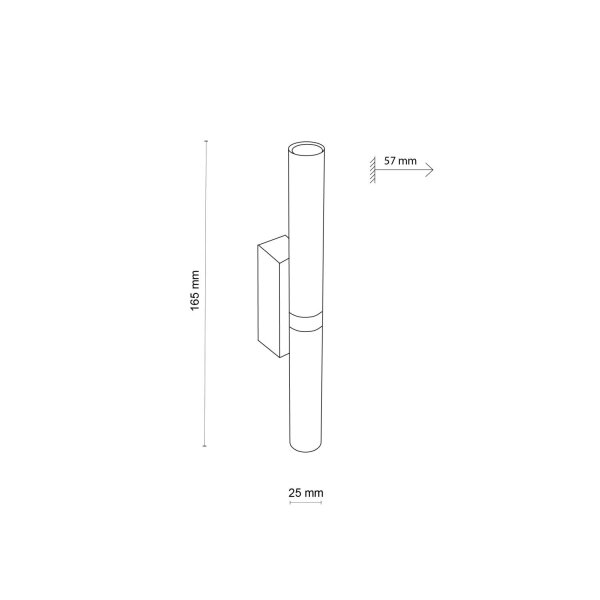 Wandlampe Up Down H: 16,5 cm B: 2,5 cm 2x G9 Metall