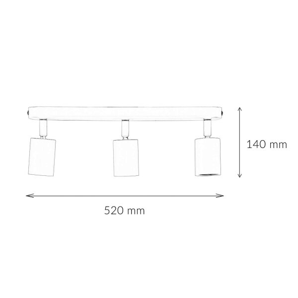 Deckenstrahler Metall Rosa GU10 52 cm lang Kinderzimmer