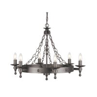 Suspension CAMELOT 9 fer noir Ø74cm Lampe