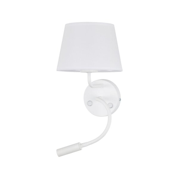 Wandleuchte Schwanenhals Schalter H: 50 cm Metall Stoff