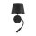 Wandlampe mit USB-Ladefunktion Schalter Lesearm Schwarz
