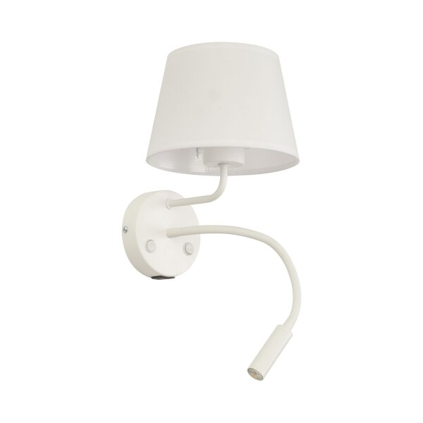 Wandleuchte mit USB-Ladefunktion Schalter Schwanenhals Weiß