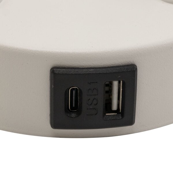 Wandleuchte mit USB-Ladefunktion Schalter Schwanenhals Weiß