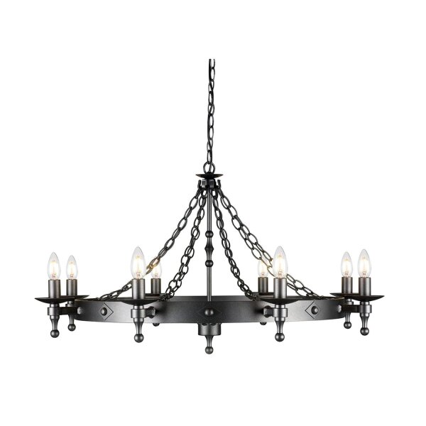 Pendelleuchte CAMELOT 9 Schwarz Ø95cm Hängelampe