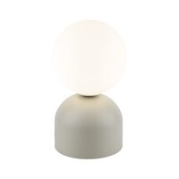 Tischlampe klein H: 21 cm &Oslash; 12 cm Beige Wei&szlig; Metall Glas G9