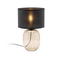 Lampe de table verre fumé tissu E27 48 cm Ø...
