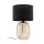 Lampe de table verre fumé tissu E27 48 cm Ø 30 cm KYLE