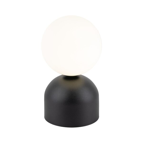 Tischlampe Schwarz Weiß G9 Glas Metall H: 21 cm Kugelschirm