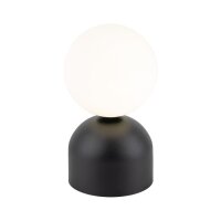 Tischlampe Schwarz Wei&szlig; G9 Glas Metall H: 21 cm Kugelschirm