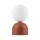 Lampe de table verre métal H : 21 cm petit rouge blanc G9 boule