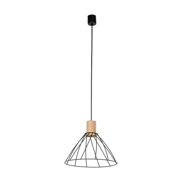 Lampe à suspendre fil de bois Ø 29,5 cm H : max. 165 cm réglable