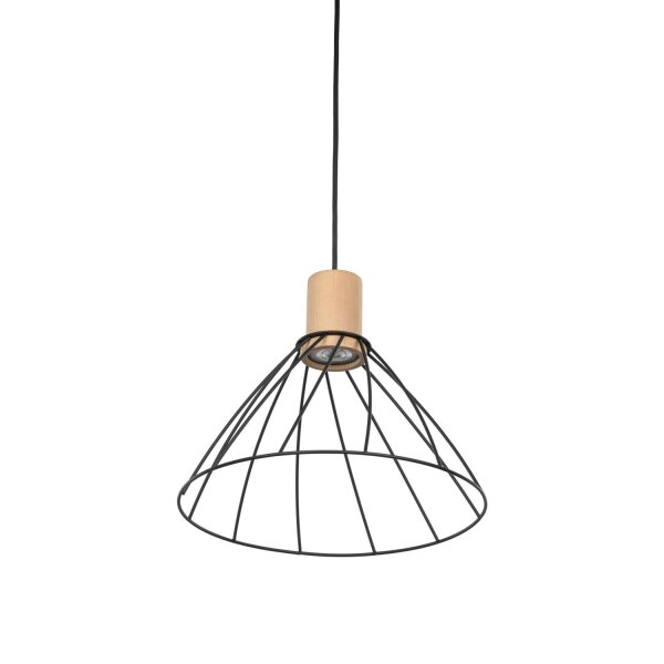 Lampe à suspendre fil de bois Ø 29,5 cm H : max. 165 cm réglable