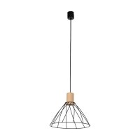 Lampe à suspendre fil de bois Ø 29,5 cm H :...