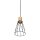 Suspension métal bois Ø 16cm petit H : max. 1,7 m GU10