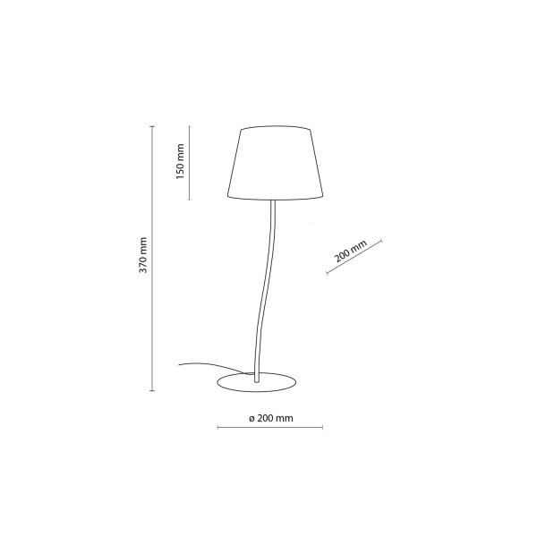 Kinderzimmerlampe Tisch Orange H: 37cm klein E27 Metall Stoff