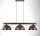 Lampe à suspendre 118 cm de long H : max. 115 cm bois métal 3x E27