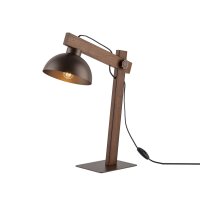 Tischlampe Knickgelenk 52 cm hoch Holz Metall E27...