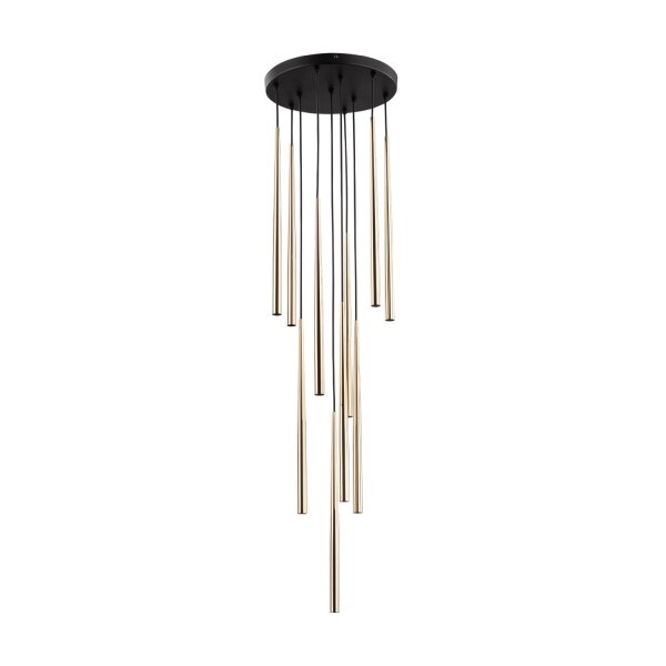 Hängelampe Schwarz Gold Ø 35 cm Metall höhenverstellbar