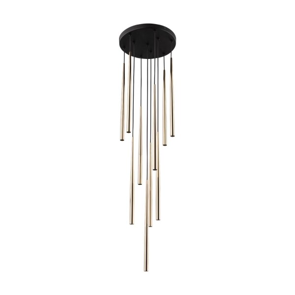 Hängelampe Schwarz Gold Ø 35 cm Metall höhenverstellbar