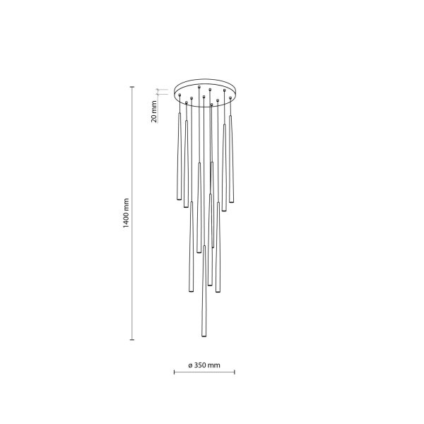 Hängelampe Schwarz Gold Ø 35 cm Metall höhenverstellbar