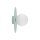 Lampe de plafond chambre denfant ronde Ø25cm métal verre G9 menthe blanche