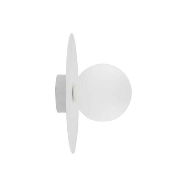 Plafonnier rond Blanc Ø 25 cm Métal Verre Abat-jour sphérique G9