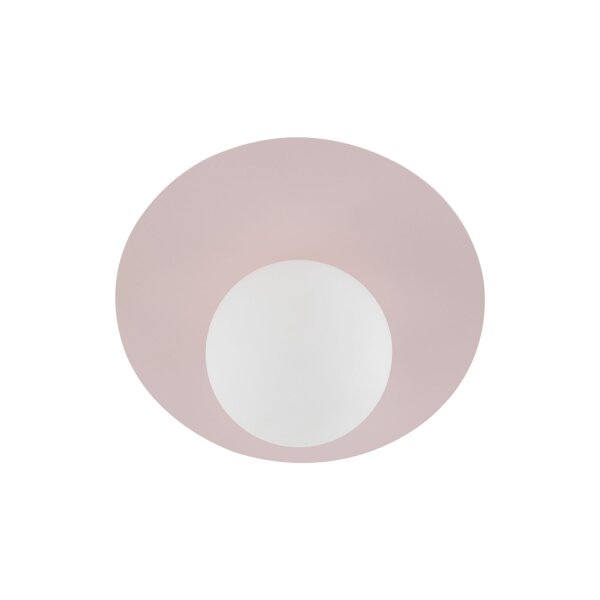 Lampe pour chambre denfant Plafond Rose Blanc Métal Verre G9 Ø 25cm rond