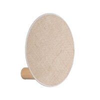 Wandleuchte Stoff Holz rund indirektes Licht E27 Braun...