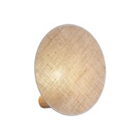 Wandleuchte Stoff Holz rund indirektes Licht E27 Braun...