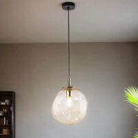 Lampe à suspendre verre fumé E27 L : 25 cm...