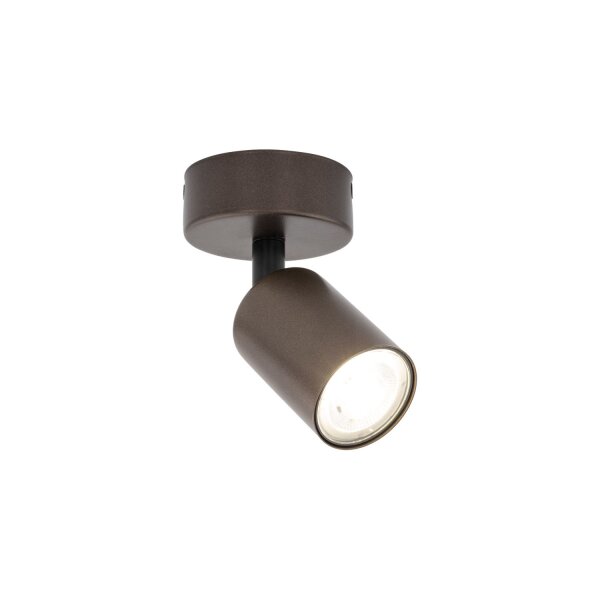 Plafonnier métal GU10 orientable Ø 12 cm petit brun LIDIA