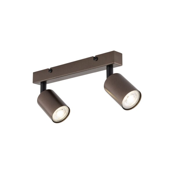 Deckenstrahler Metall Braun 39 cm klein GU10 2-flammig LIDIA