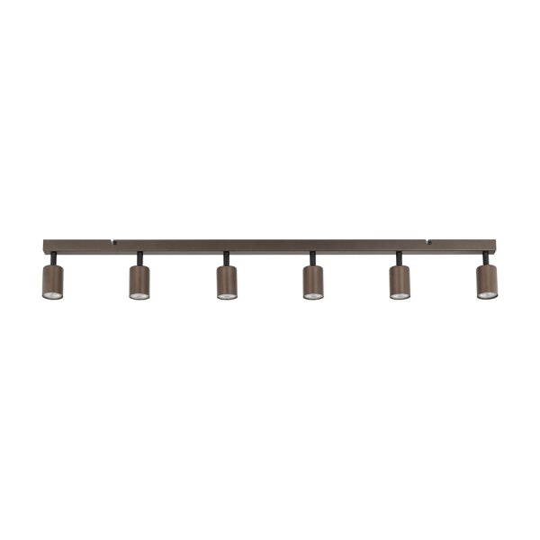 Deckenspot 127 cm lang 6-flammig Metall Braun GU10