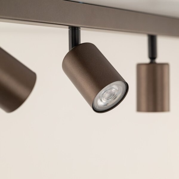 Deckenspot 127 cm lang 6-flammig Metall Braun GU10