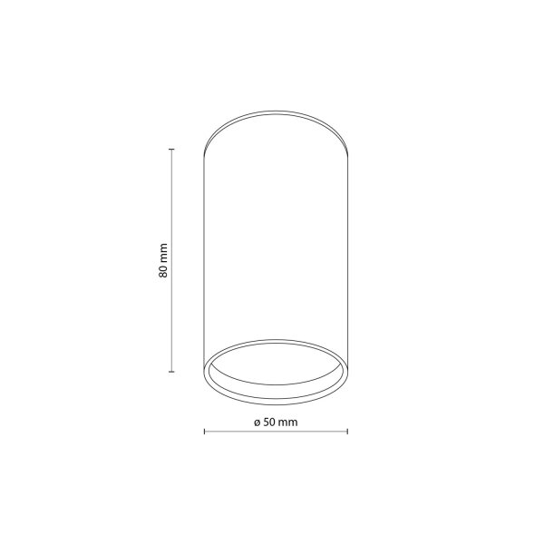 Deckenspot Braun Metall GU10 Ø 5 cm H: 8 cm Aufputz