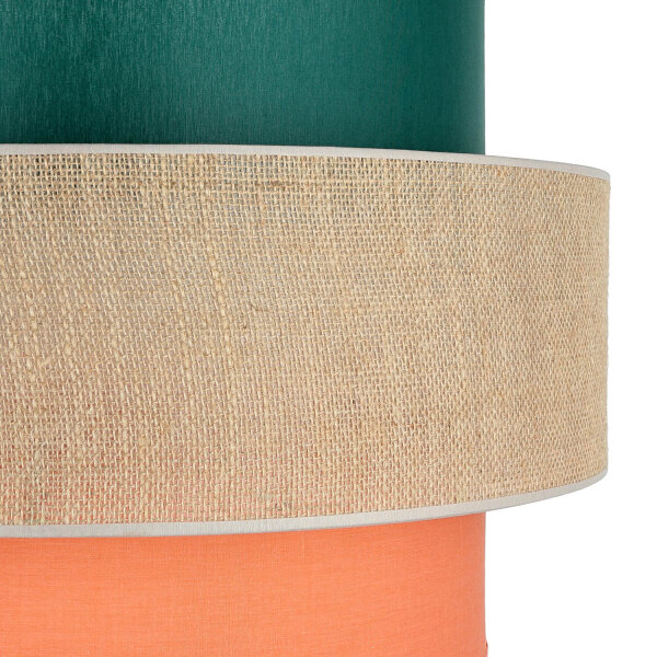 Pendelleuchte rund Ø 50 cm H: max. 160 cm Stoff Jute Bunt E27