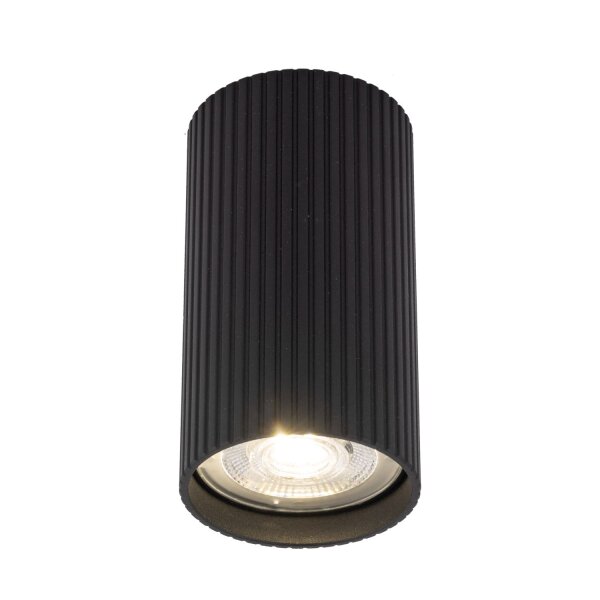 Deckenlampe Metall Schwarz GU10 Ø 5,5 cm H: 10 cm Aufputz