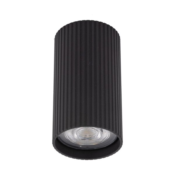 Deckenlampe Metall Schwarz GU10 Ø 5,5 cm H: 10 cm Aufputz
