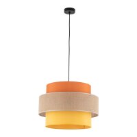 H&auml;ngeleuchte Stoff Jute Metall &Oslash; 50 cm H: max. 1,6 m E27 Bunt