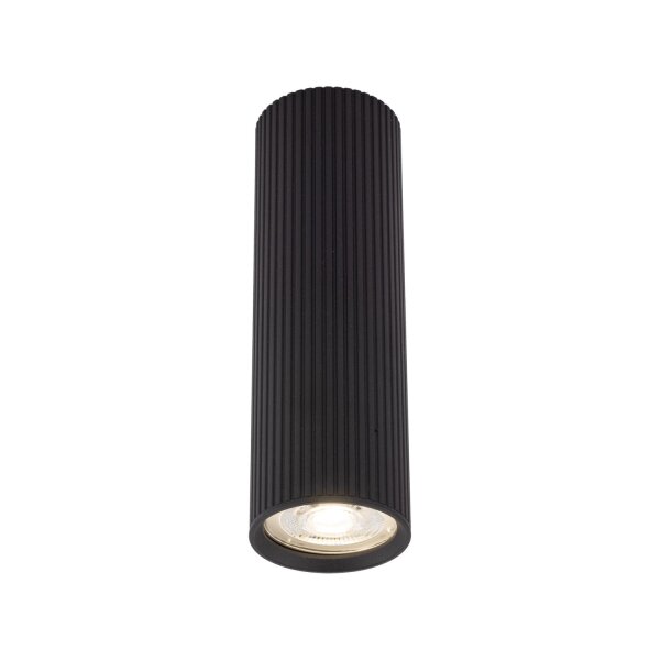Aufputz Deckenlampe Schwarz Metall GU10 Ø 5,5 cm H: 17 cm