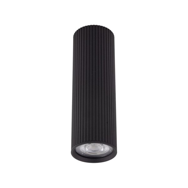 Aufputz Deckenlampe Schwarz Metall GU10 Ø 5,5 cm H: 17 cm