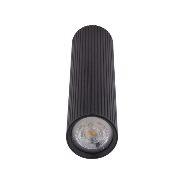 Aufputz Deckenlampe Schwarz Metall GU10 Ø 5,5 cm H: 17 cm