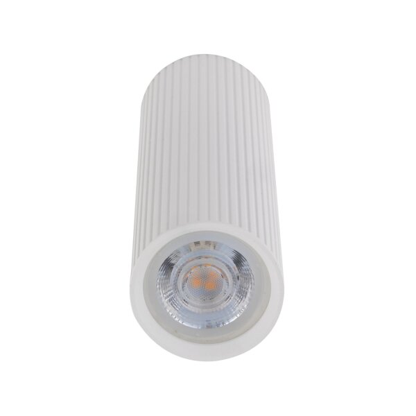 Spot Lampe Decke Weiß Metall GU10 Ø 5,5 cm H: 17 cm Aufputz