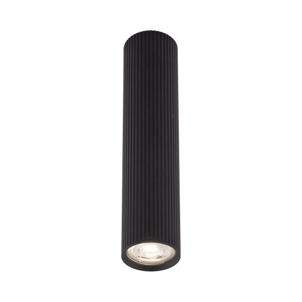 Plafonnier noir métal GU10 Ø 5,5 cm H : 24 cm petit