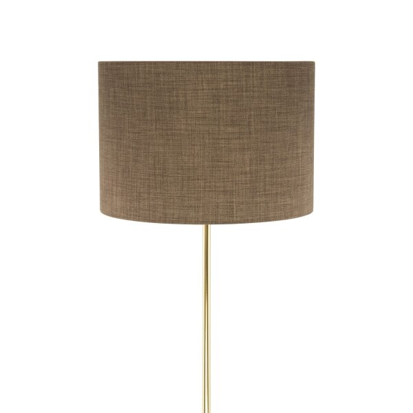 Lampadaire métal tissu E27 160 cm Ø 50 cm en or brun