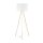 Lampadaire salon 160cm métal tissu E27 or blanc tripode