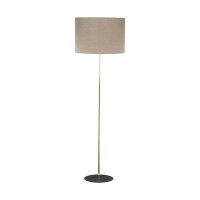 Stehlampe klein 160 cm Metall Stoff E27 in Gold Braun