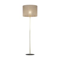 Stehlampe klein 160 cm Metall Stoff E27 in Gold Braun