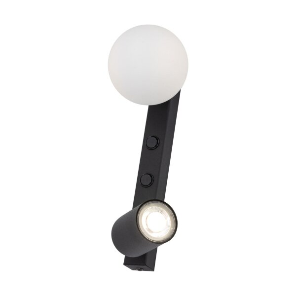 Spot mural avec interrupteur H : 35 cm GU10 + G9 verre métal